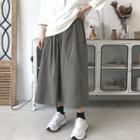 3/4-sleeve Polo Shirt / Plaid A-line Midi Skirt
