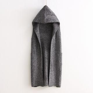 Open-front Hooded Knit Vest