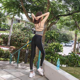 Contrast-collar Workout Jogger Leggings