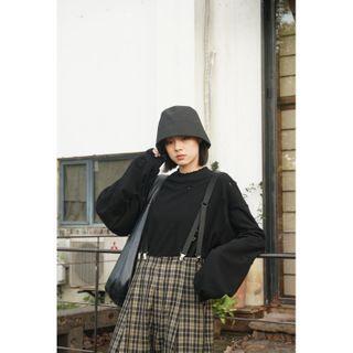 Plain Distressed Cropped Pullover