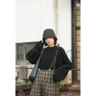 Plain Distressed Cropped Pullover