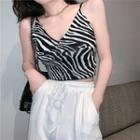 Zebra Print Cropped Camisole Top Zebra - One Size