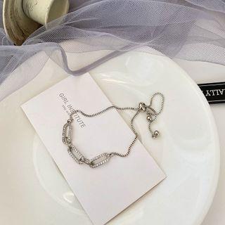 Plain Bracelet 1 Piece - Silver - One Size