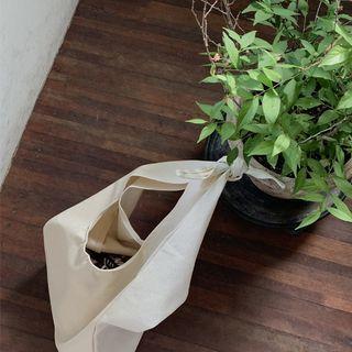Tie-detail Cotton Shoulder Bag Nude - One Size