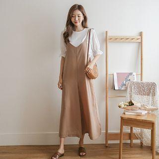 Spaghetti-strap Flared Jumpsuit