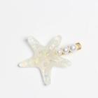 Faux Pearl Resin Starfish Hair Clip As Shown In Figure - One Size