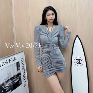 Halter Shirred Knit Mini Sheath Dress