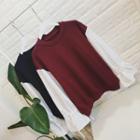 Bell Sleeve Crewneck Panel Sweatshirt