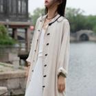 Linen Button-up Long Jacket