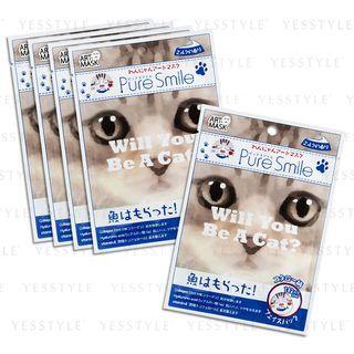 Sun Smile - Pure Smile Dogs & Cats Art Mask (milk) (kotaro) 5 Pcs
