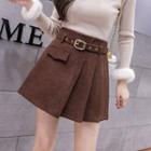 High-waist Corduroy A-line Accordion Pleat Skirt