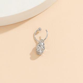 Skull Pendant Alloy Lip Ring 0025 - Silver - One Size