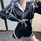 Zip Hoodie / Wide-leg Sweatshorts