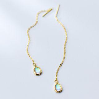925 Sterling Silver Droplet Bead Pendant Necklace