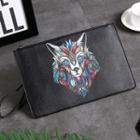 Faux Leather Wolf Clutch