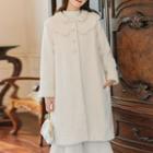 Layered Collar Long Button Coat