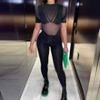 Short-sleeve See Though Jumpsuit