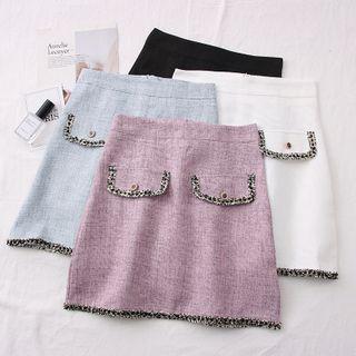 Glitter-trim High-waist Mini Skirt