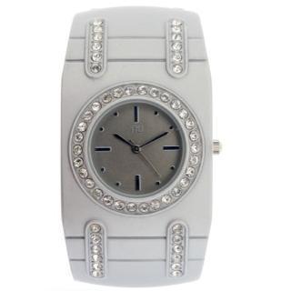 Aluminium-effect Cuff Wrist Watch Silver - One Size