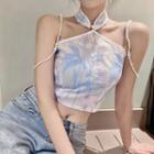 Halter Chiffon Qipao Top