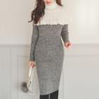 Turtleneck Color-block Knit Dress