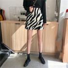Printed Zebra A-line Skirt