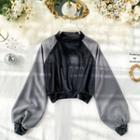 Chiffon Panel Pullover