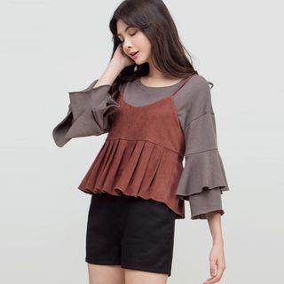 Spaghetti-strap Pleat Top