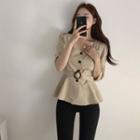 Square Neck 3/4-sleeve Top