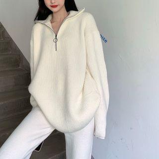 Half-zip Sweater / Knit Wide Leg Pants