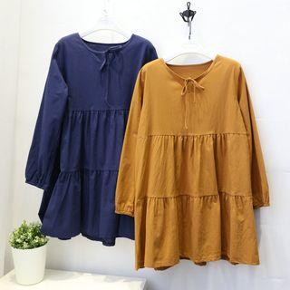 Tiered Long-sleeve Dress