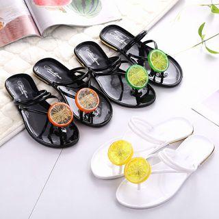Lemon Accent T-bar Sandals