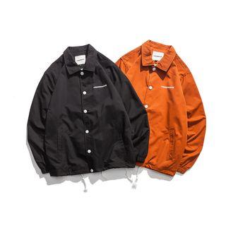 Printed Lettering Cargo Coat