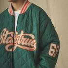 Lettering Quilted Bomber Jacket