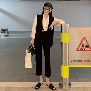 Plain Shirt / Vest / Crop Dress Pants