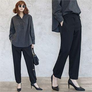 Banded-hem Baggy Pants