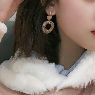 Pom Pom Hoop Drop Earring / Clip-on Earring