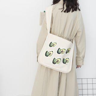 Avocado Print Canvas Crossbody Bag