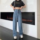 Mid-rise Pocket-detail Straight Leg Jeans