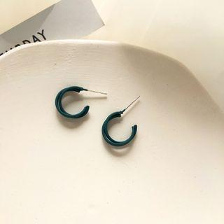 Alloy Layered Open Hoop Earring 1 Pair - S925 Silver Needle - Earring - One Size