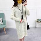 High-neck Cable Knit Dress
