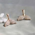 Rhinestone Whale Tail Earring Silver - One Size