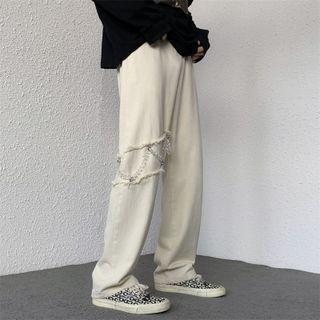 Chained Fringed Wide Leg Jeans