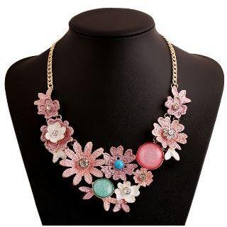 Jeweled Rosette Necklace