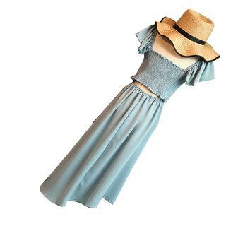 Cut-out Asymmetric-hem Midi Dress