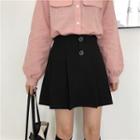 Semi Skirt Wide Skirt High-waist A-line Skirt