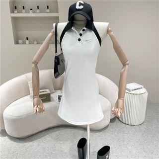 Sleeveless Halter-neck Mini Polo Dress