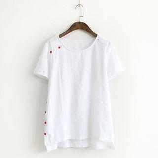 Button Detail Short-sleeve T-shirt