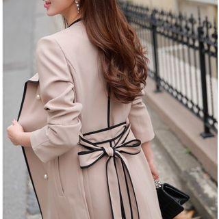 Piped Trench Coat With Sash