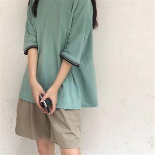 Elbow-sleeve T-shirt Bean Green - One Size